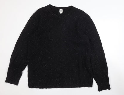 Gap Men's Black Pullover Jumper L, Cotton Wool Blend