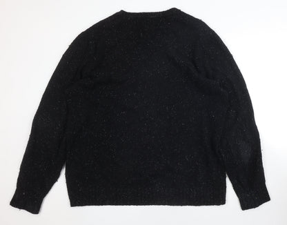 Gap Men's Black Pullover Jumper L, Cotton Wool Blend