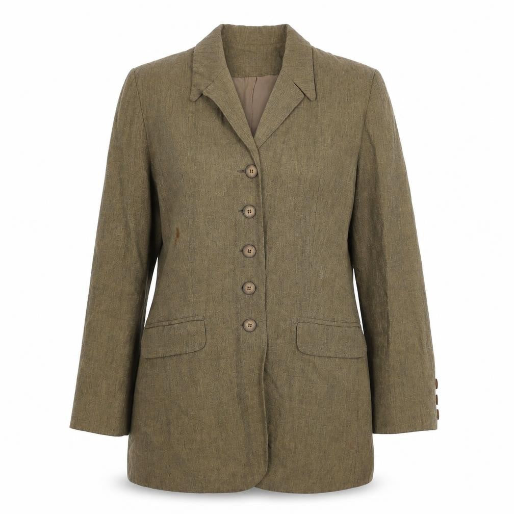 Richards Women's Brown Linen Blend Mid-Length Coat Size 10
