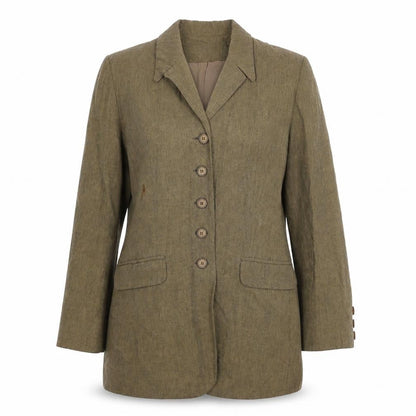 Richards Women's Brown Linen Blend Mid-Length Coat Size 10