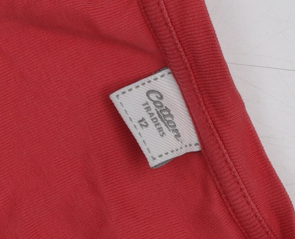 Cotton Traders Women's Red Basic T-Shirt Size 12