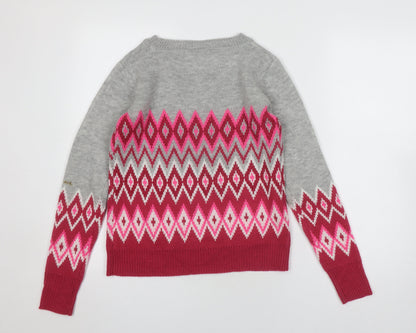Oasis Women's Multicoloured XS Geometric Pullover Jumper