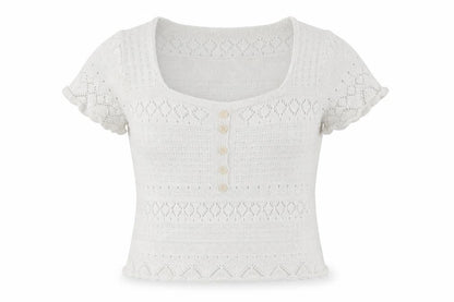Warehouse Women's White Knit Henley Jumper Size 10