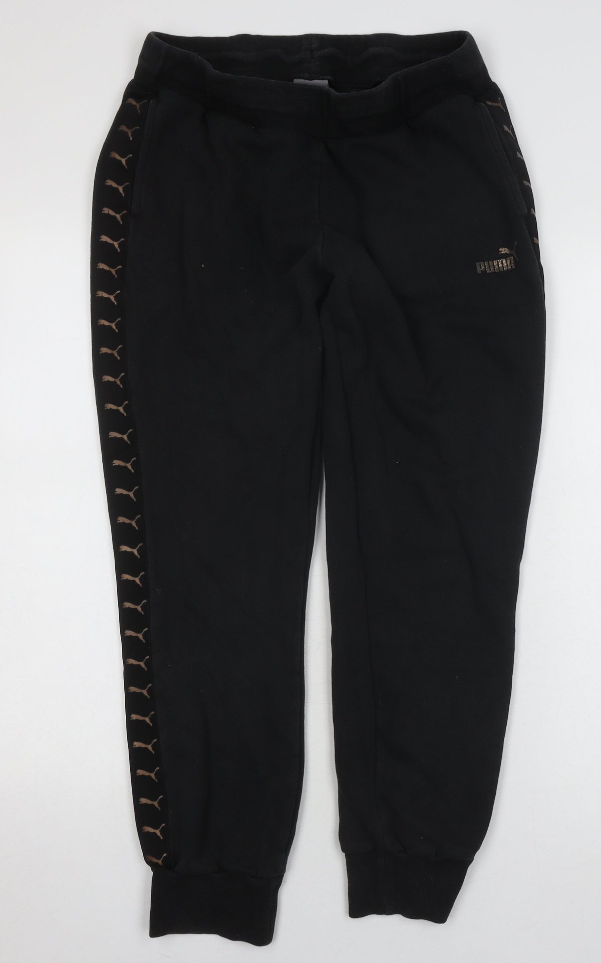 Back view of Puma Women's Black Jogger Trousers, size 12, - Gym Ready