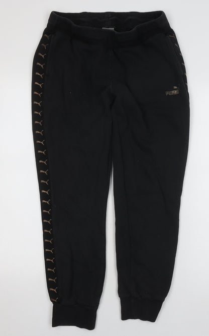 Back view of Puma Women's Black Jogger Trousers, size 12, - Gym Ready