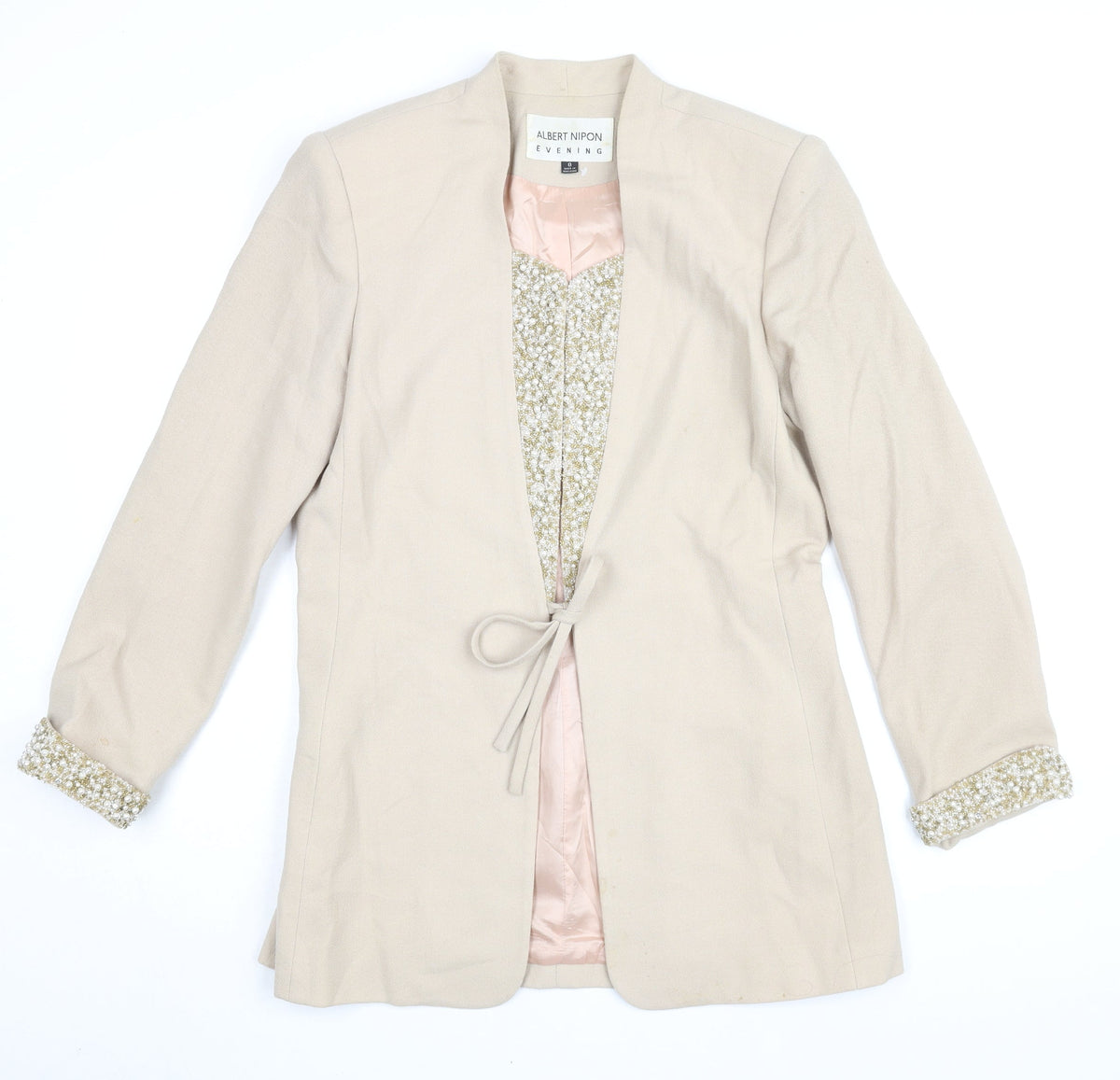 Albert Nipon Women’s Beige Blazer Size 12 Formal Classic
