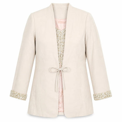 Albert Nipon Women’s Beige Blazer Size 12 Formal Classic