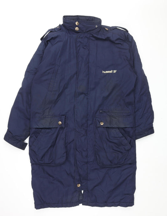 Hummel Men's Blue Parka Coat, M, Full Zip, Winter Lined