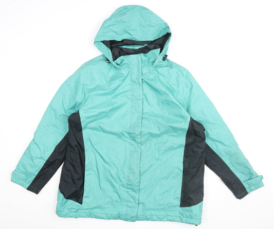 Bm Women's Green Size 18 Regular Fit Rain Coat