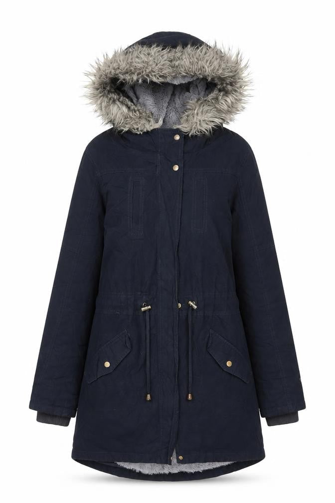 Oasis Women's Black Parka with Fur Trim XS