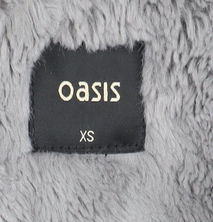 Oasis Women's Black Parka with Fur Trim XS