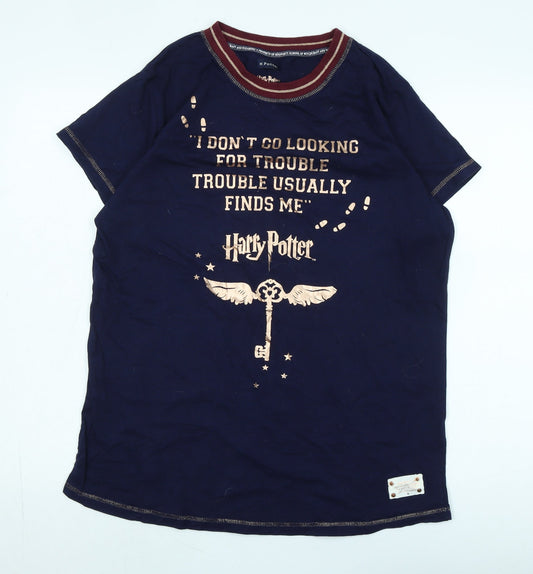 H. Potter Unisex Blue Jersey T-Shirt L Casual