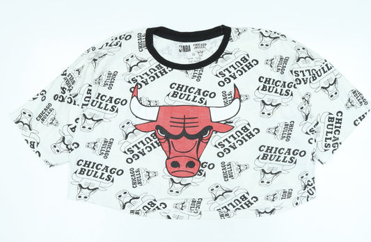 NBA Chicago Bulls Unisex White Cropped T-Shirt M
