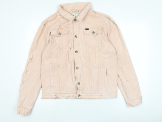 Soul Star Men's Pink Denim Jacket XL Casual