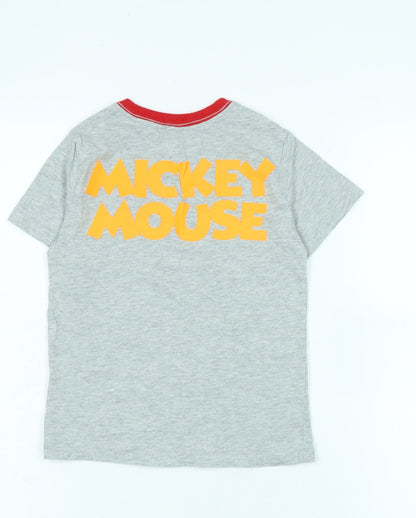 Back view of Gap Disney girls’ grey mickey mouse ringer t-shirt 5 years