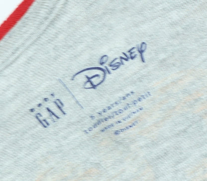 Close-up detail of Gap Disney girls’ grey mickey mouse ringer t-shirt 5 years