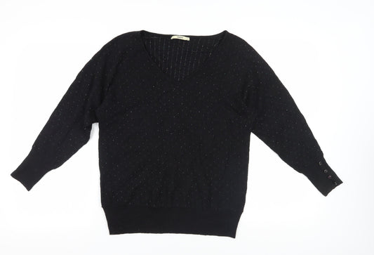 Oasis Women's Black V-Neck Pullover Jumper - M