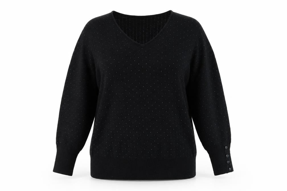 Oasis Women's Black V-Neck Pullover Jumper - M
