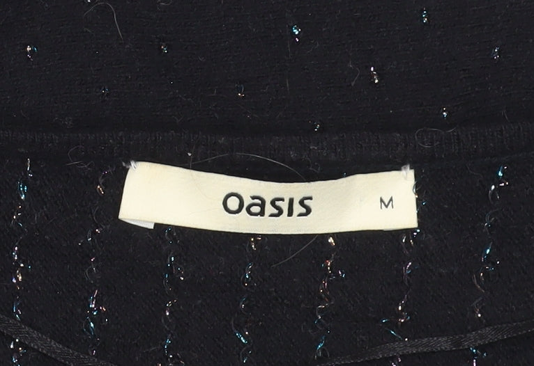 Oasis Women's Black V-Neck Pullover Jumper - M