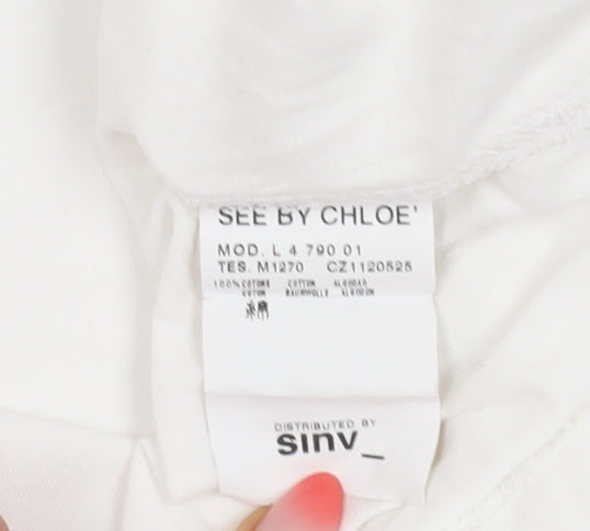 See by Chloé Women's White Basic T-Shirt Size 10
