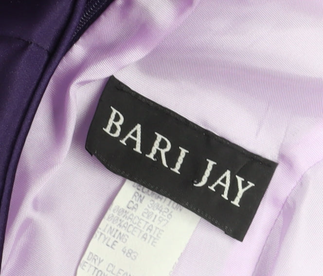 Bari Jay Women's Purple Strapless A-Line Dress, Size 10-12
