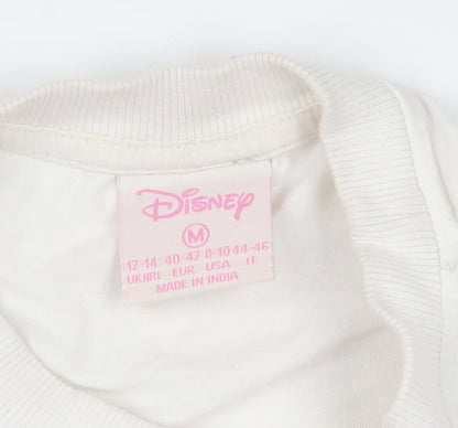 Preloved Disney Women's White Cropped Cartoon T-Shirt Medium - Detail