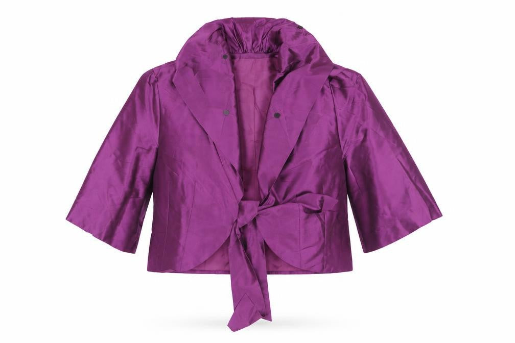 Gold by Michael H Women's Purple Silk Wrap Blouse, Size 18