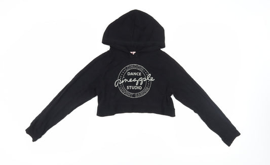 Pineapple Girls Black Pullover Hoodie 9-10 Years