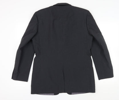 Genesis Men's Black Pinstripe Regular Fit Blazer Size 40R