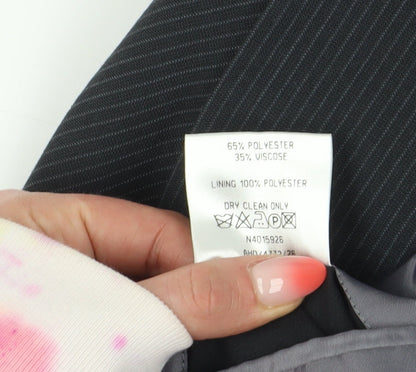 Genesis Men's Black Pinstripe Regular Fit Blazer Size 40R