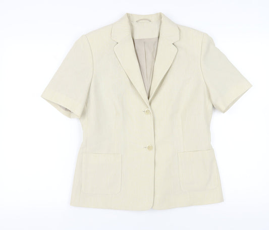 Berkertx Women Beige Blazer Size 12 Classic Suit Jacket