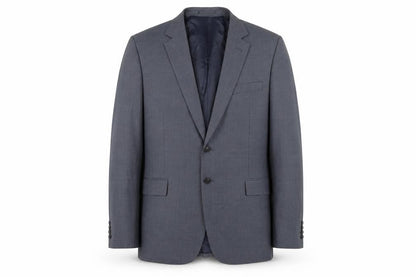 Front view of Jaeger Men's Grey Check Wool Blazer, size 44R