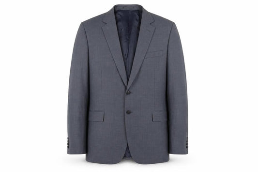 Jaeger Men's Grey Check Wool Blazer, Size 44R