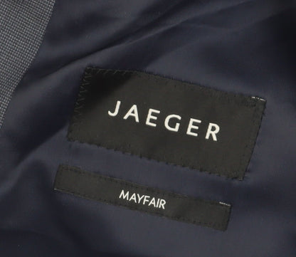 Additional view of Jaeger Men's Grey Check Wool Blazer, size 44R