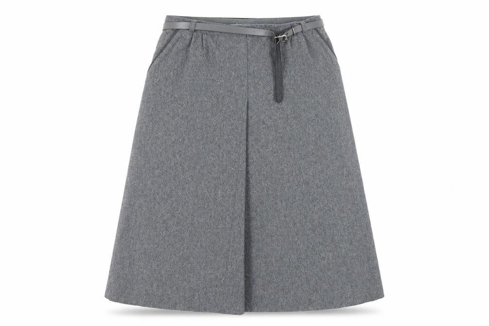 Nena Women's Grey A-Line Midi Skirt, Size 14