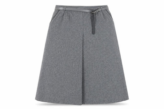 Nena Women's Grey A-Line Midi Skirt, Size 14