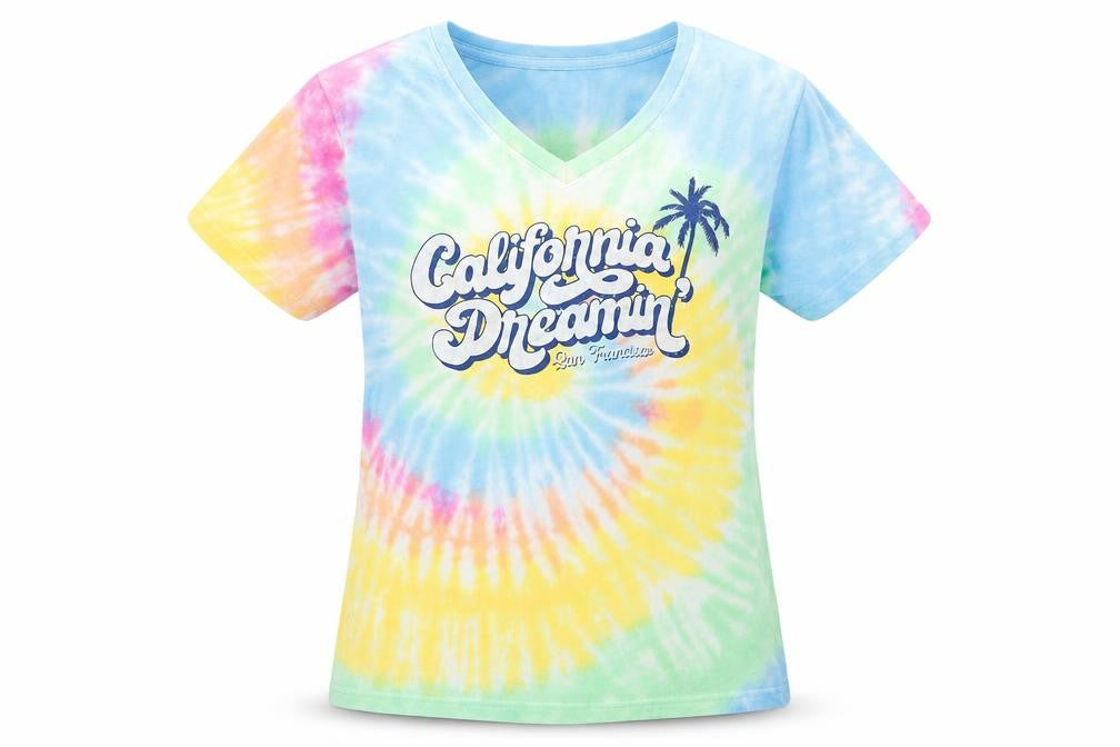 Ocean Beach Company Unisex Tie-Dye T-Shirt, M, V-Neck