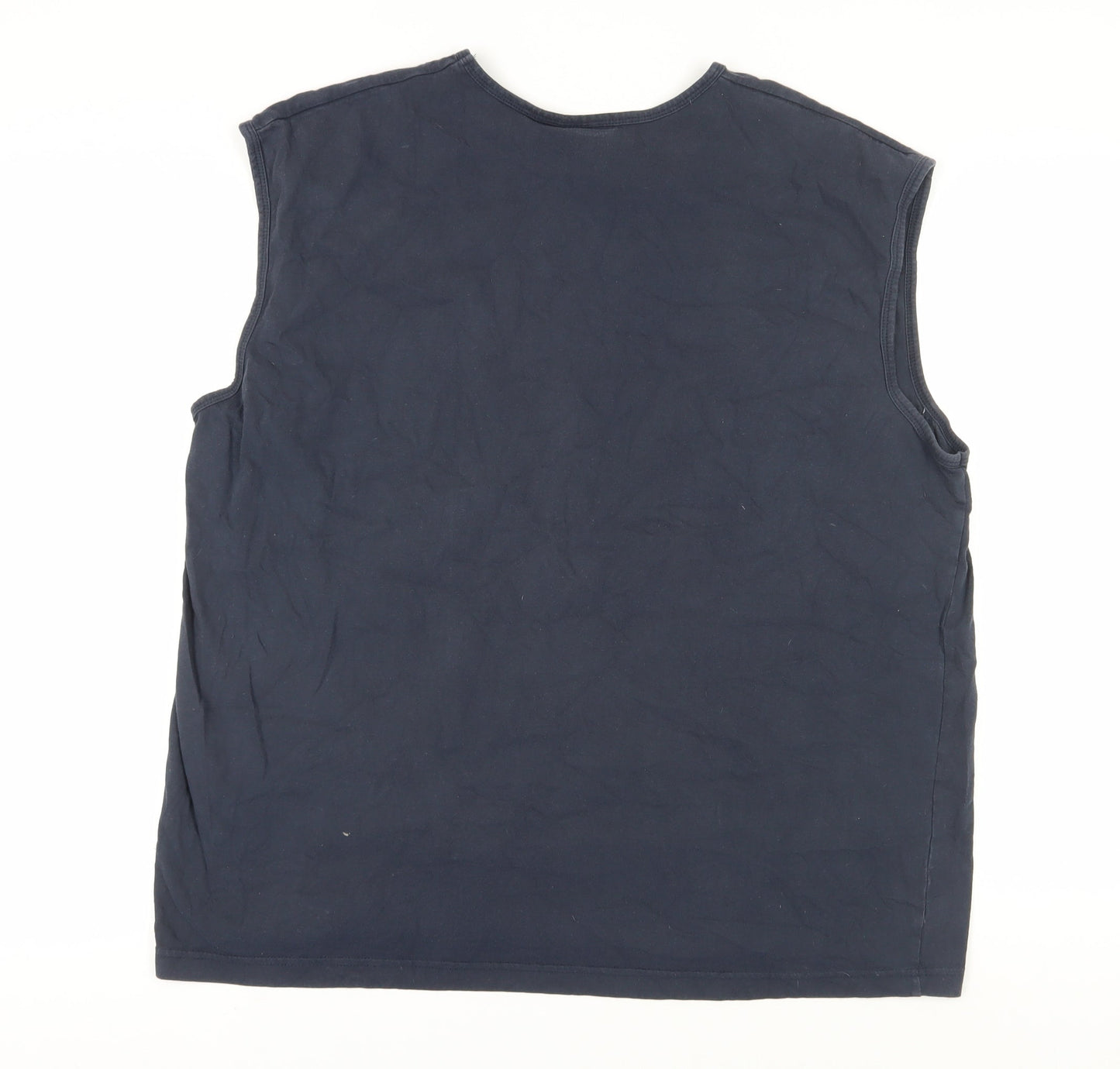 Asics Men's Blue Sleeveless Crew Neck T-Shirt 2XL