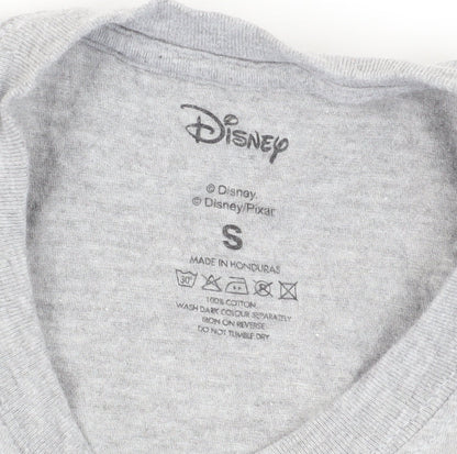Preloved Disney Unisex Grey T-Shirt, Size S, Mickey Mouse - Detail