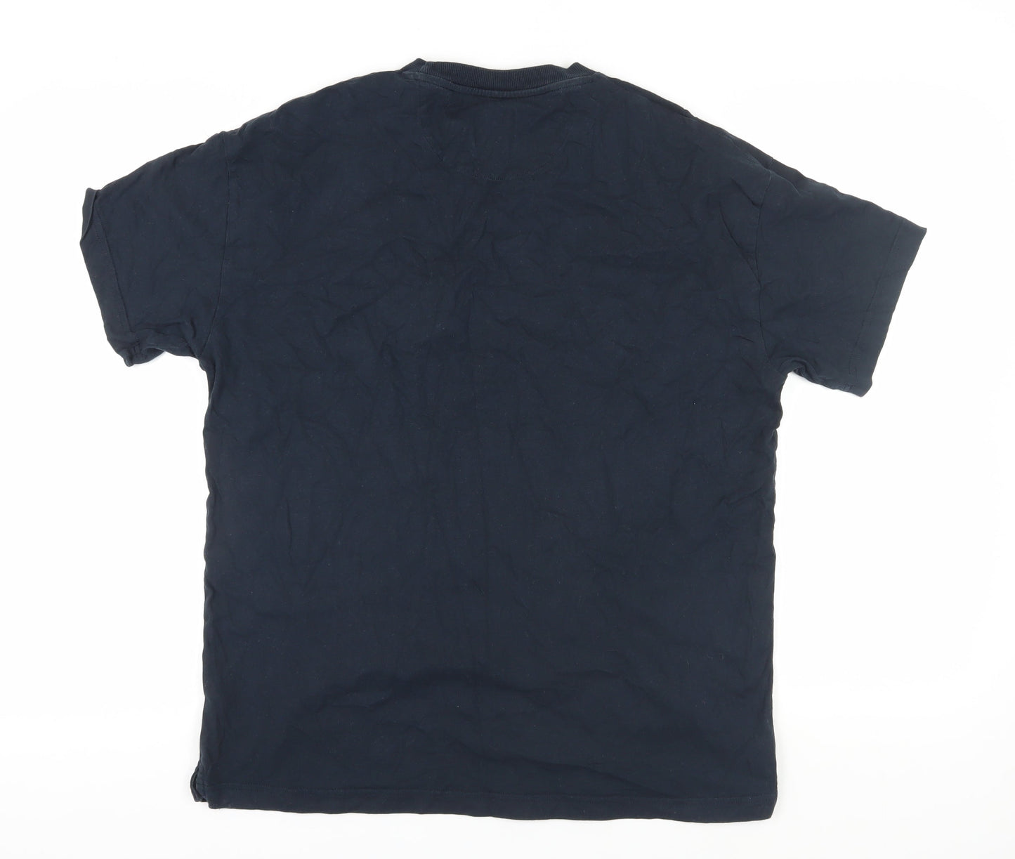 Farah Men's Black Cotton T-Shirt, Size L, Logo Accent