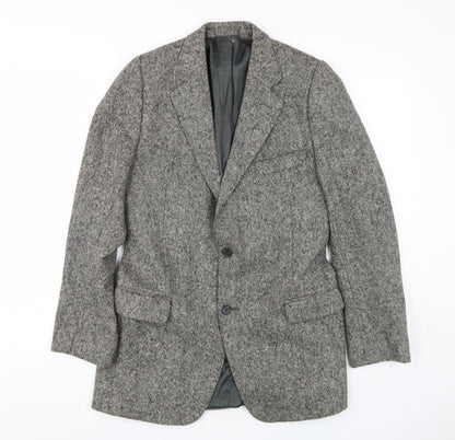 Glenmore Men's Grey Wool Blazer Size L Classic Style