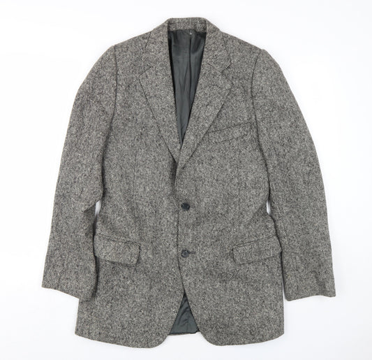 Glenmore Men's Grey Wool Blazer Size L Classic Style