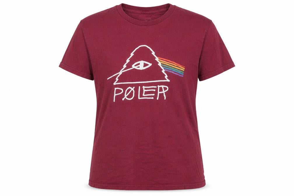 Poler Unisex Red T-Shirt, Size S, Casual, Crew Neck