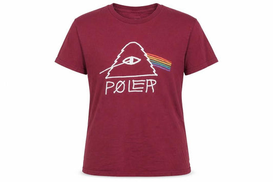 Poler Womens Red T-Shirt, Casual, Crew Neck Size S,