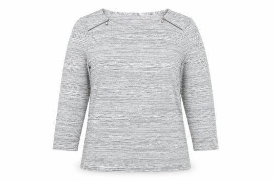 Jasper Conran Women's Grey Striped T-Shirt Size 14