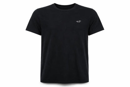Hollister Men's Black Mid-Sleeve Crew Neck T-Shirt