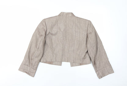 Back view of Roman Originals Women's Brown Floral Jacket, size 10, Formal