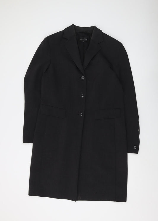 Claudia Sträter Women's Black Long Overcoat Size 12