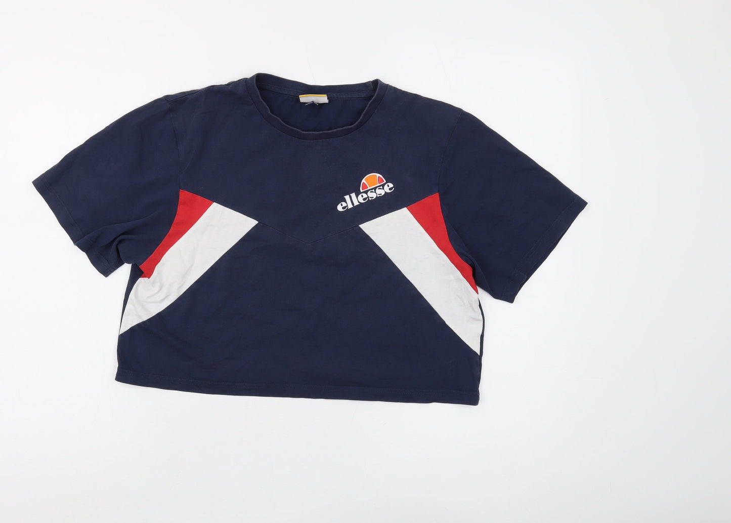 Ellesse Women's Blue Cropped T-Shirt Size 10
