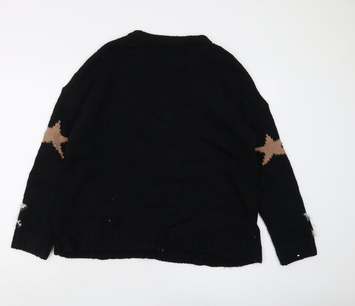 Ruga Women's Black Stars Pullover Jumper, M